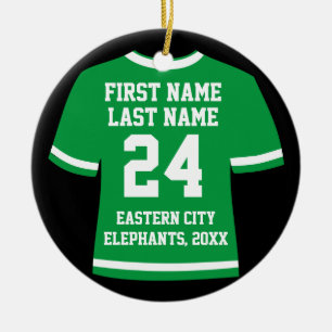 Green Photo Football Soccer Hockey Sports Jersey Keramisch Ornament