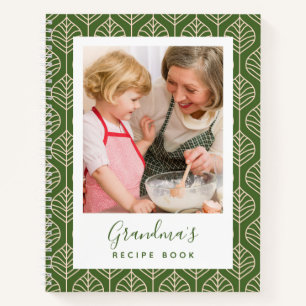Green Photo Grandma's Recipe Book Notitieboek