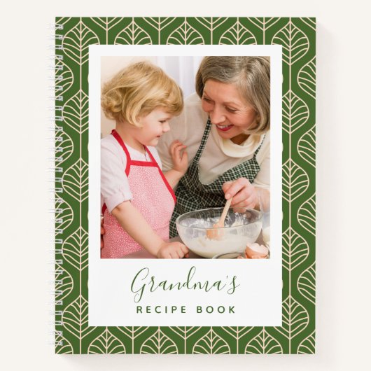 Green Photo Grandma's Recipe Book Notitieboek (Voorkant)