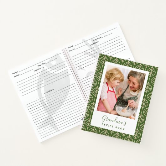 Green Photo Grandma's Recipe Book Notitieboek (Binnen)