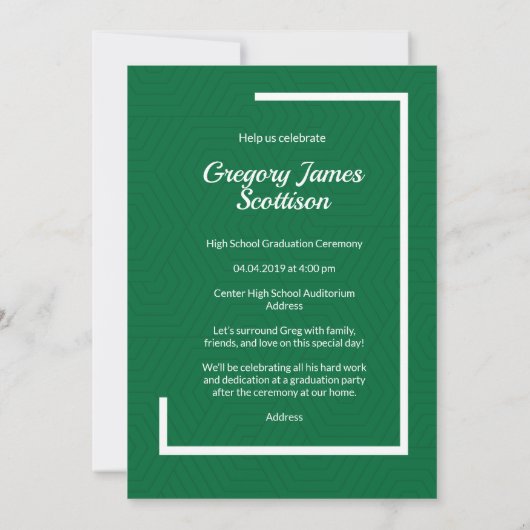 Green Photo Modern Afstuderen (Achterkant)