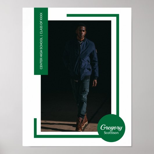 Green Photo Modern Afstuderen Poster (Voorkant)