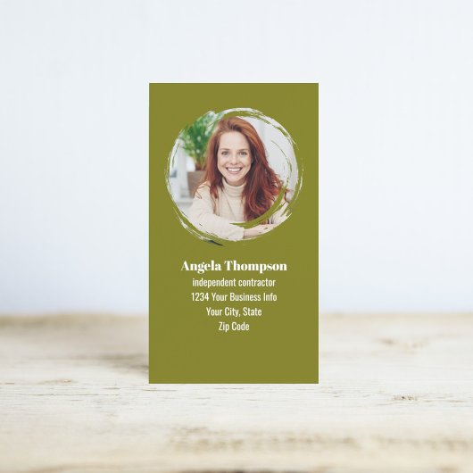 Green Photo QR Code Connect with Me Business Visitekaartje