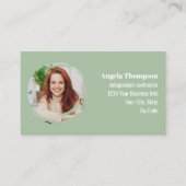 Green Photo QR Code Social Media Visitekaartje (Voorkant)