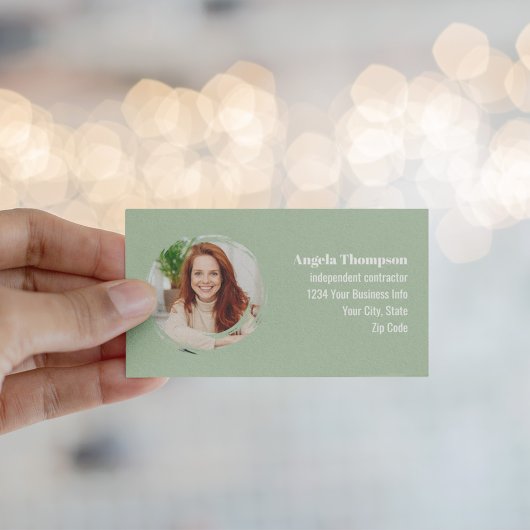 Green Photo QR Code Social Media Visitekaartje