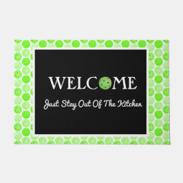 Green Pickleball Balls, blijf uit de keuken Deurmat