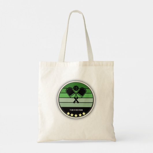 Green Pickleball Paddle Tote Bag (Achterkant)