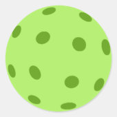 Green Pickleball Ronde Sticker (Voorkant)