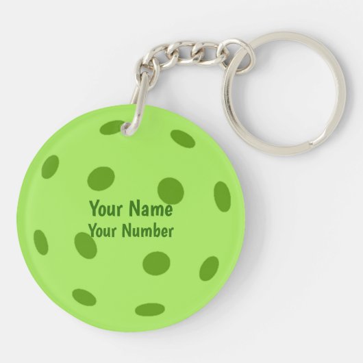Green Pickleball Sleutelhanger (Achterkant)