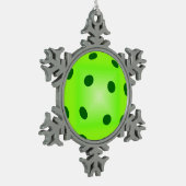 Green Pickleball Tin Sneeuwvlok Ornament (Links)