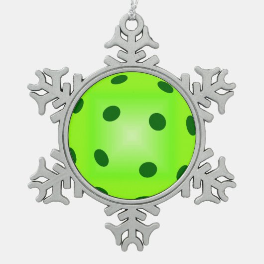 Green Pickleball Tin Sneeuwvlok Ornament (Voorkant)