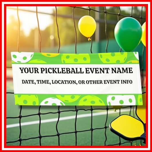 Green Pickleball Verjaardagsfeest Modern Outdoor Spandoek