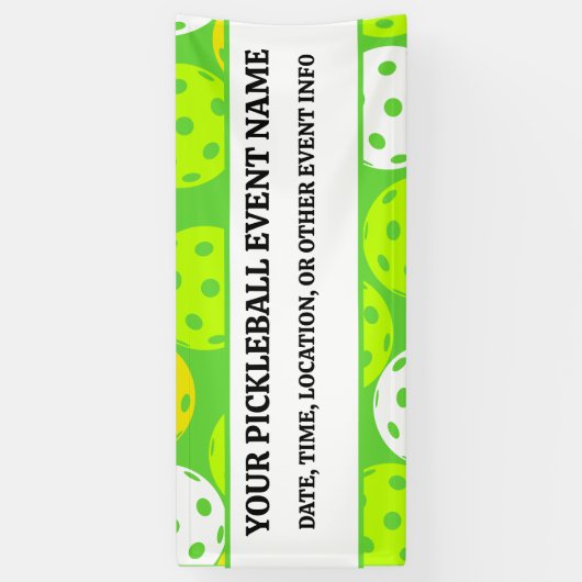 Green Pickleball Verjaardagsfeest Modern Outdoor Spandoek (Verticaal)