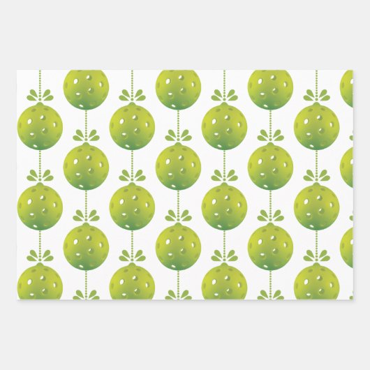 Green Pickleball 🎅🎁Vrolijk kerstfeest Inpakpapier Vel (Voorkant)