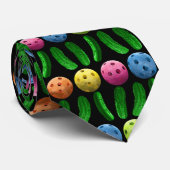 Green Pickles en Pickleballen Stropdas (Opgerold)