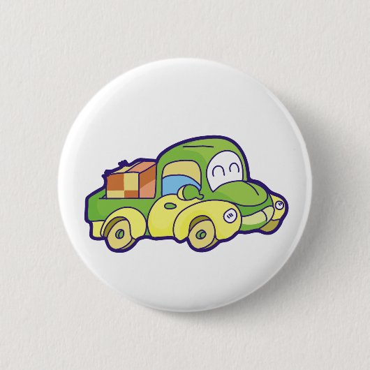 Green Pickup Truck Ronde Button 5,7 Cm (Voorkant)