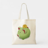 Green Piggy Bank Canvas tas (Achterkant)