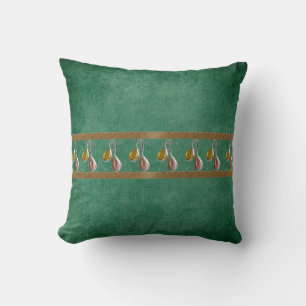 Green Pillow met gouden gevaren design Kussen