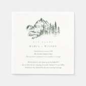Green Pine Bossen Mountain Sketch Wedding Fun Fact Servet (Voorkant)