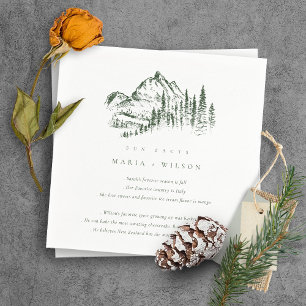 Green Pine Bossen Mountain Sketch Wedding Fun Fact Servet