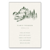 Green Pine Bossen Mountain Sketch Wedding Kaart (Achterkant)