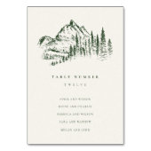Green Pine Bossen Mountain Sketch Wedding Kaart (Voorkant)