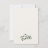 Green Pine Bossen Mountain Sketch Wedding RSVP Kaart (Achterkant)