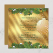 Green Pine Bough Gold Kerstfeest Kaart (Voorkant / Achterkant)