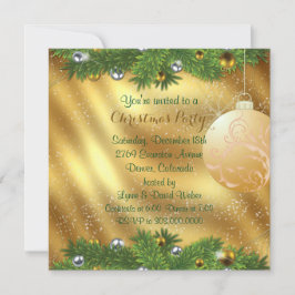 Green Pine Bough Gold Kerstfeest Kaart