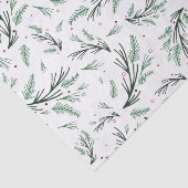 Green Pine Branch Pattern Tissue Paper Tissuepapier (Detail)