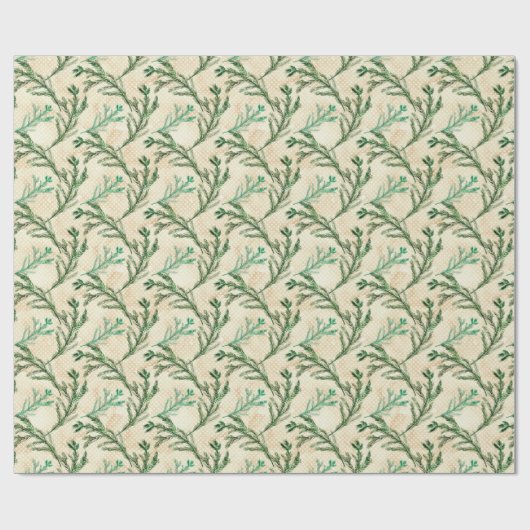 Green Pine Branches kerst Cadeaupapier (Vlak)