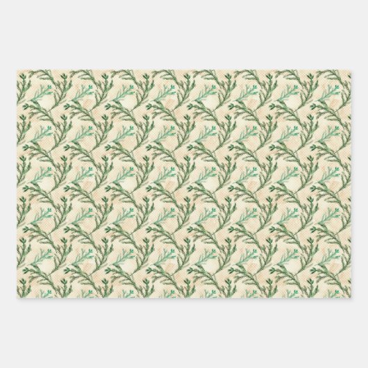 Green Pine Branches kerst Inpakpapier Vel (Voorkant 2)