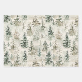 Green Pine Cones Bunny Rabbits Christmas Inpakpapier Vel (Voorkant 2)