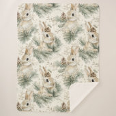 Green Pine Cones Bunny Rabbits   Sherpa Deken (Voorkant)