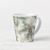 Green Pine Cones Christmas Latte Mok (Rechterhoek)