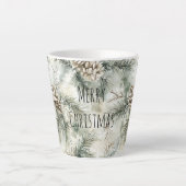 Green  Pine Cones Christmas Latte Mok (Voorkant)