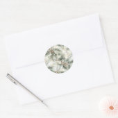 Green  Pine Cones Christmas Ronde Sticker (Envelop)