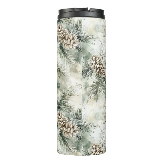 Green  Pine Cones Christmas Thermosbeker (Achterkant)