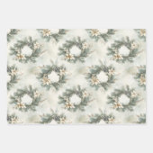 Green Pine Cones Wreaths Christmas Inpakpapier Vel (Voorkant 2)