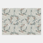 Green Pine Cones Wreaths Christmas Inpakpapier Vel (Voorkant)