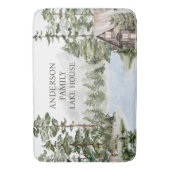 Green Pine Forest Family Lake House Cabin Badmat (Voorkant Verticaal)