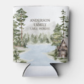 Green Pine Forest Family Lake House Cabin Blikjeskoeler (Voorkant)
