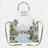 Green Pine Forest Family Lake House Cabin Schort (Voorkant)