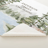 Green Pine Forest Family Lake House Cabin Sherpa Deken (3/4)