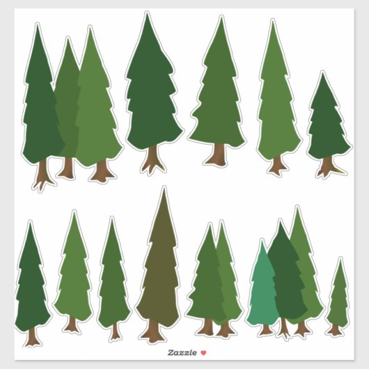 Green Pine Forest groenblijvende sticker pack (Vel)