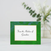 Green Pine Holiday aangepaste recept Kaart (Staand voorkant)