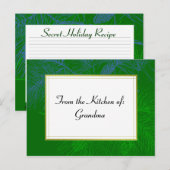 Green Pine Holiday aangepaste recept Kaart (Voorkant / Achterkant)