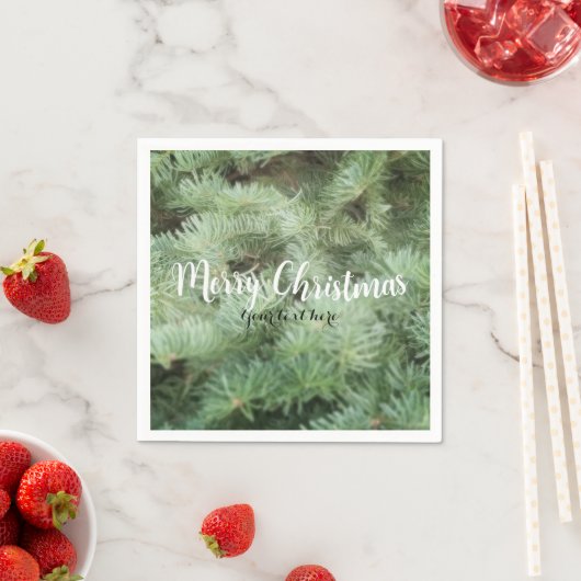 Green Pine kerstbomen Land Rustic Holiday Servetten (Insitu)