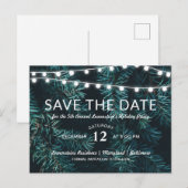 Green Pine kerstfeest | Save the date Aankondigingskaart (Voorkant / Achterkant)