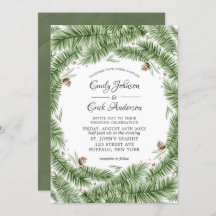 Green Pine Needles Pinecones kerstbruiloft